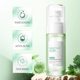 Soin Visage À L‘Acide Salicylique, Sérum Anti-Imperfections Et Crème Hydratante, Traite Efficacement L’Acné Et Les Boutons, A
