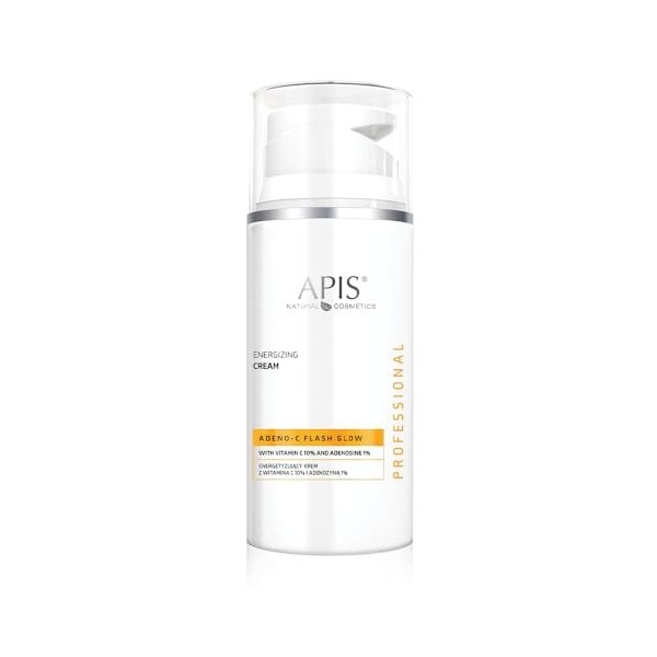APIS Adeno-C Flash Glow Crème énergisante pour le visage 100 ml avec vitamine C, adénosine et acide férulique – Soin antioxyd