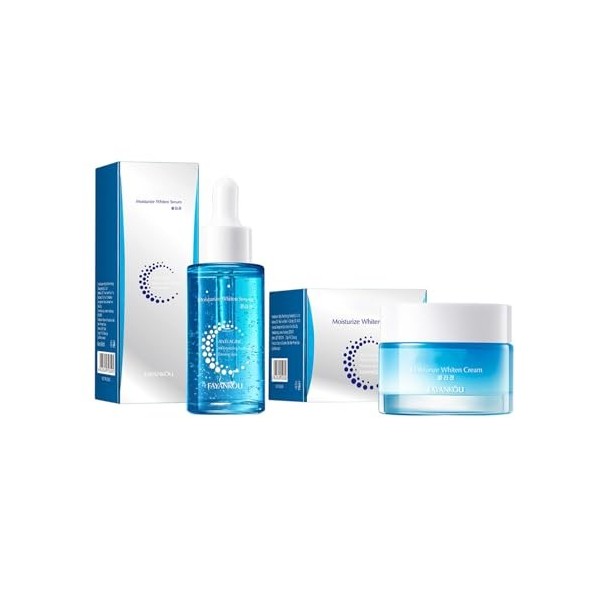 Collagène Hydratant Éclaircissant Sérum + Crème, Hydratation Profonde, Éclaircissement Cutané, Renforce Le Collagène, Amélior