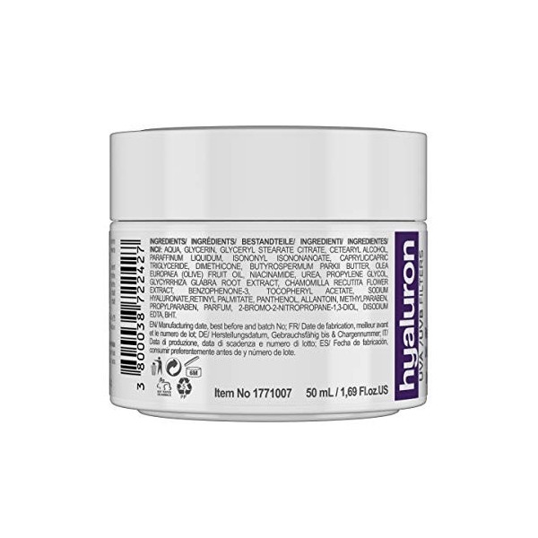 RevitaLAB - Hyaluron - Crème de jour et de nuit anti-âge, enrichie en vitamine A, vitamine E, acide hyaluronique et filtres à