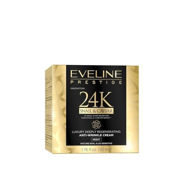 Eveline Cosmetics 24K Snail & Caviar Luxurious régénération de NACHT Cream, 50 ml