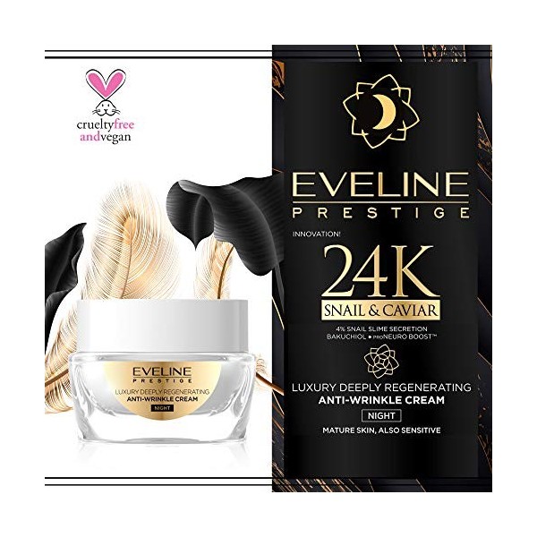 Eveline Cosmetics 24K Snail & Caviar Luxurious régénération de NACHT Cream, 50 ml