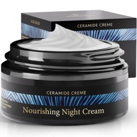 Satin Naturel Crème de Nuit Visage 50 ml - Hydratante avec Céramides, Beurre de Karité & Aloe Vera - Réparatrice Barrière Cut...