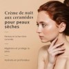 Satin Naturel Crème de Nuit Visage 50 ml - Hydratante avec Céramides, Beurre de Karité & Aloe Vera - Réparatrice Barrière Cut...