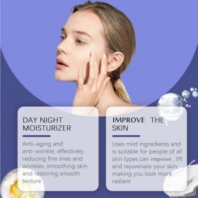Hydratant visage au collagène avec pompe sans air – Crème botanique au collagène pour la peau avec rétinol, niacinamide, acid