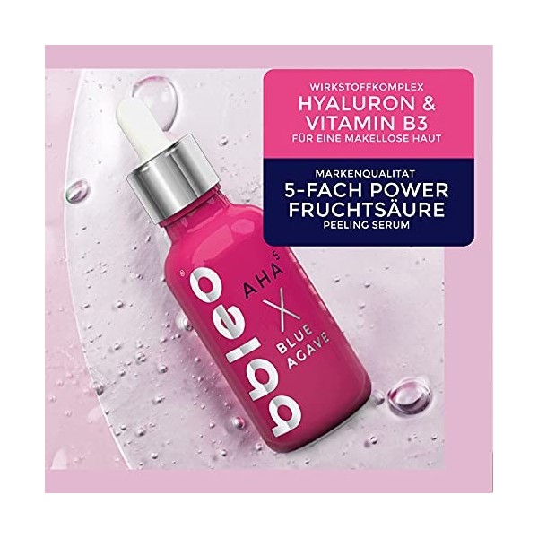BBLEO AHA Blue Agave - Sérum de nuit à 5 % de niacinamide à haute dose vitamine B3 - 30 ml - Complexe dacide de fruits hya