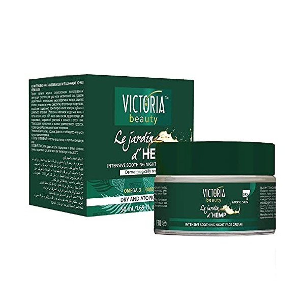 Victoria Beauty Crème de nuit au cannabis, crème pour le visage à lhuile de chanvre, crème de chanvre pour hommes et femmes,