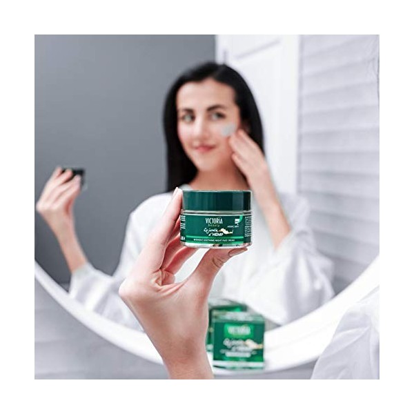 Victoria Beauty Crème de nuit au cannabis, crème pour le visage à lhuile de chanvre, crème de chanvre pour hommes et femmes,