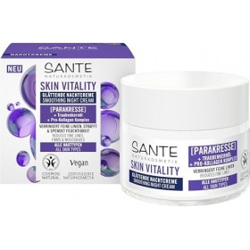 SANTE Naturkosmetik Skin Vitality Crème de nuit lissante - 50 ml - Avec cresson parac, huile de pépins de raisin et complexe 