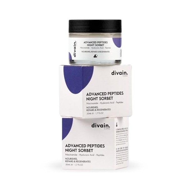 Sorbet de nuit aux peptides avancés 50ml | Crème de Nuit Anti-Âge aux Peptides, Niacinamide & Acide Hyaluronique, Effet Raffe