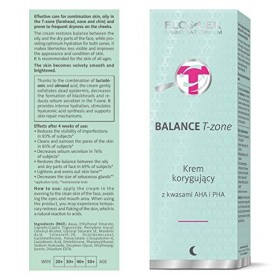 FLOSLEK Crème de nuit correctrice pour le visage avec acides AHA et PHA | 50 ml | Acide de fruits | Peau mixte sous contrôle 