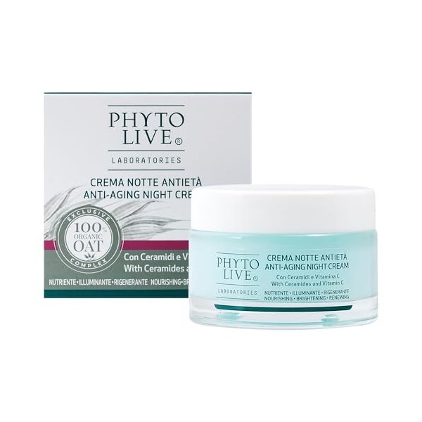 Phyto Live Laboratories Crème de Nuit Anti-âge aux Céramides et à la Vitamine C - Hydratante Nourrissante - Taille 50 ml