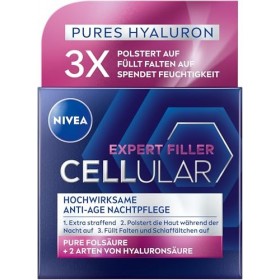 NIVEA Cellular Expert Filler Crème de nuit anti-âge ultra efficace avec effet repulpant à lacide hyaluronique pour la nuit 