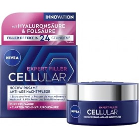 NIVEA Cellular Expert Filler Crème de nuit anti-âge très efficace 50 ml , crème de nuit extra raffermissante avec effet repu