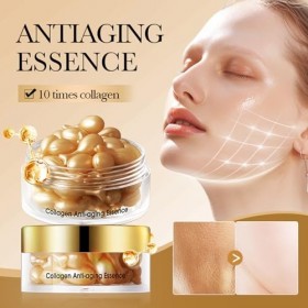 Line Smoothing Lot de 30 gélules de sérum de nuit hydratant Essence hydratante pour le visage Anti-rides Anti-âge Sérum Capsu