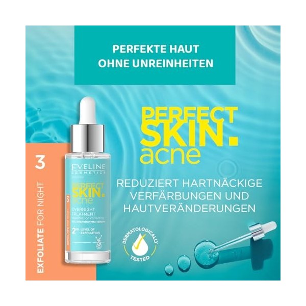 Eveline Cosmetics Traitement de nuit anti-impuretés – 2 étapes délimination des cellules mortes de la peau