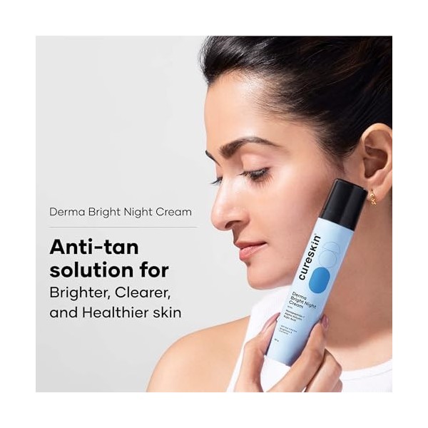 Cureskin Pack Débronzant à lacide kojique, Crème anti-bronzage, Crème éclaircissante, Crème de nuit Derma Bright