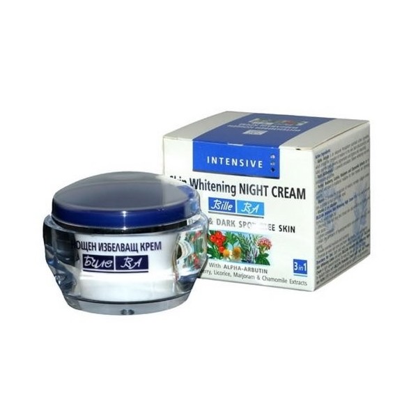 Intensive Whitening Night Cream to Fade Freckles & Dark Spots - With Liquorice, Bearberry, Alpha-Arbutin & Chamomile - No Ani