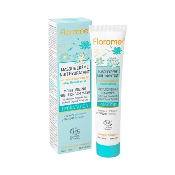 Florame Masque Crème Nuit Hydratant Bio 65 ml Crème Jour et Nuit