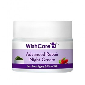 WishCare Crème de nuit réparatrice au collagène - Avec rétinol, niacinamide, pépins de raisin, algues marines, jojoba et cyno