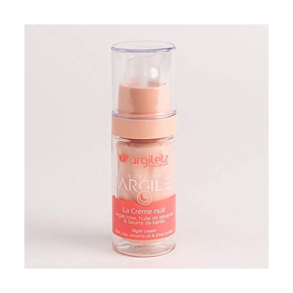 ARGILETZ Crème de nuit 30ml argile rose, huile de sésame et beurre de karité distribué par ARCILIA