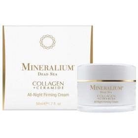 Mineralium - Crème de Nuit Raffermissante au Collagène Hydrolysé et Céramides - Anti-Âge, Lisse et Hydrate - Beurre de Karité