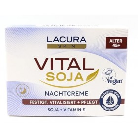 Lacura Skin Vital Crème de nuit au soja 50 ml raffermit et revitalise soja + vitamine E Âge : 45 ans