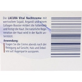 Lacura Skin Vital Crème de nuit au soja 50 ml raffermit et revitalise soja + vitamine E Âge : 45 ans
