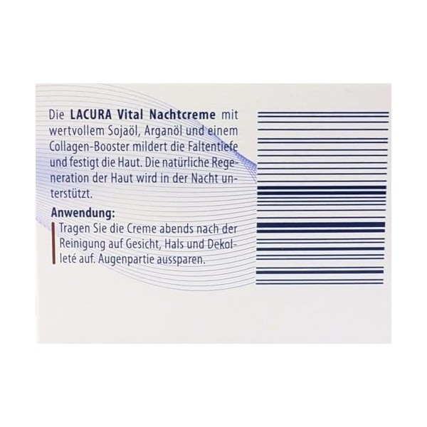 Lacura Skin Vital Crème de nuit au soja 50 ml raffermit et revitalise soja + vitamine E Âge : 45 ans