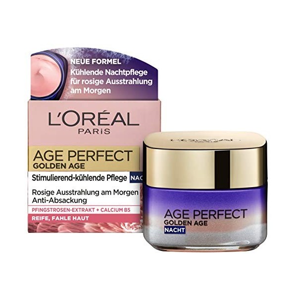 LOréal Paris Soin de nuit rafraîchissant pour les femmes : pour une peau uniforme et éclatante et un éclat rose frais avec d