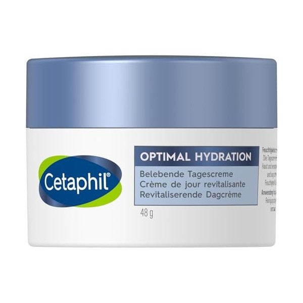 Cetaphil optimal hydration crème du jour, 48g, Visage, pour tous types de peau, HydroSensitiv Complex & acide hyaluronique