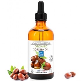 Huile de Jojoba Bio, Pure et 100% Naturelle, Huile Visage, Hydratante Cheveux et Barbe, Anti Âge, Huile Démaquillante Visage,...