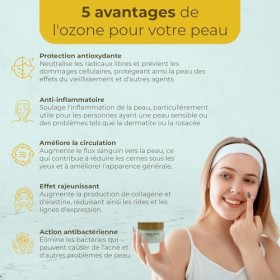 OZONO DOR - Crème de nuit anti-taches pour le visage avec ozone bio. 100% naturel, élimine la rosacée | Creme hydratante vis