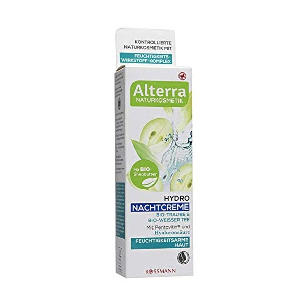 Alterra Hydro Crème de nuit à lacide hyaluronique, 50 ml