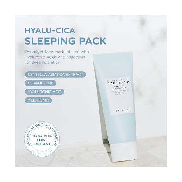 SKIN1004 SKIN 1004 Madagascar Centella Hyalu-Cica Pack de Nuit 100 ml | Masque facial de nuit coréen éclaircissant et anti-âg