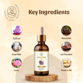 Neel Ayurvedics Huile de Soin Kumkumadi – 30 ml. Huile visage hydratante adaptée à tous les types de peau, formulée avec du s