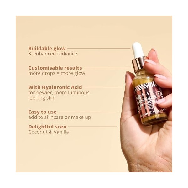 Skinny Tan Tan and Tone Face Tanning Wonder Drops Serum - Hyaluronic Acid for Dewy, Luminous Finish - Helps Even Skin Tone - 