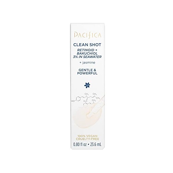 Pacifica Clean Shot Retinoid/Bakuchiol 3 pour Cent dans lEau de Mer Sérum Unisexe 0.8 oz