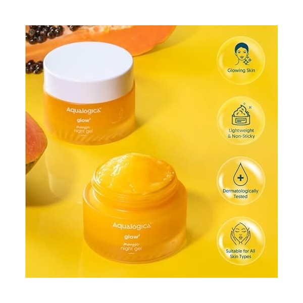 Aqualogica Glow+ Mousse Night Gel Papaya & Vitamin C 50g