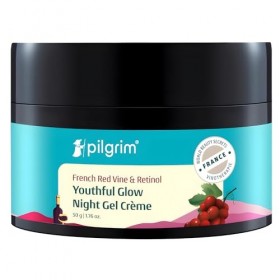 PILGRIM French Red Vine Crème de nuit anti-âge pour femme avec rétinol, mûre et vitamine C pour une peau éclatante et réparat