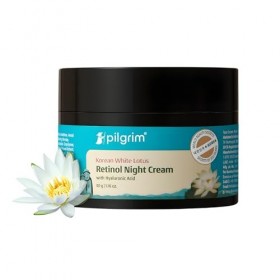 PILGRIM Crème de nuit anti-âge au rétinol coréen 50 g avec acide hyaluronique et vitamine C | Découvrez une peau jeune, san