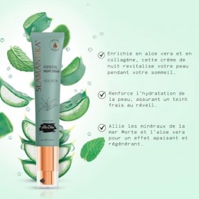 SEAMANTIKA - Crème de Nuit Minérale à l’Aloe Vera - Répare et Nourrit Pendant le Sommeil - Peaux Normales à Sèches - Sans Par
