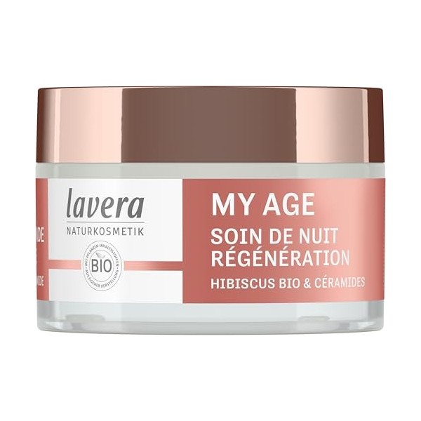 lavera MY AGE Crème de nuit - Crème de nuit contre la pigmentation - pour peaux matures - donne tonus & élasticité - vegan - 