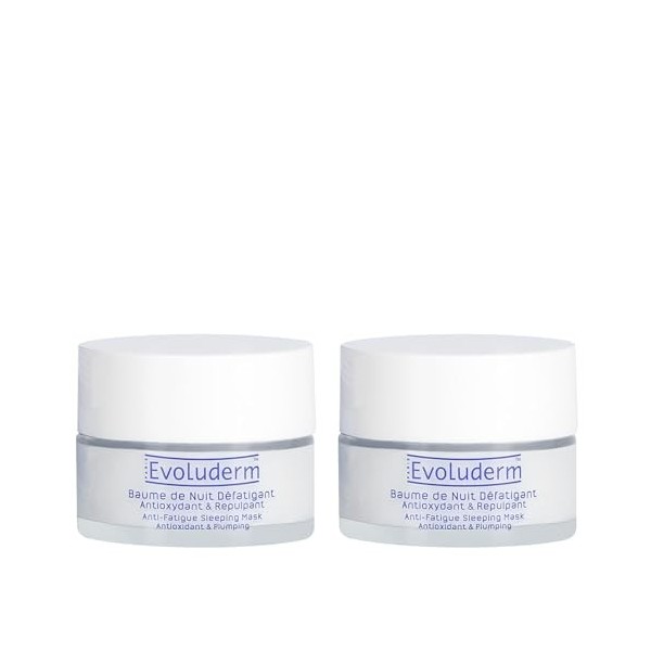 EVOLUDERM - Baume de Nuit Défatigant Antioxydant & Repulpant - 50 ml - 92% dOrigine Naturelle - Végan - Fabrication Français