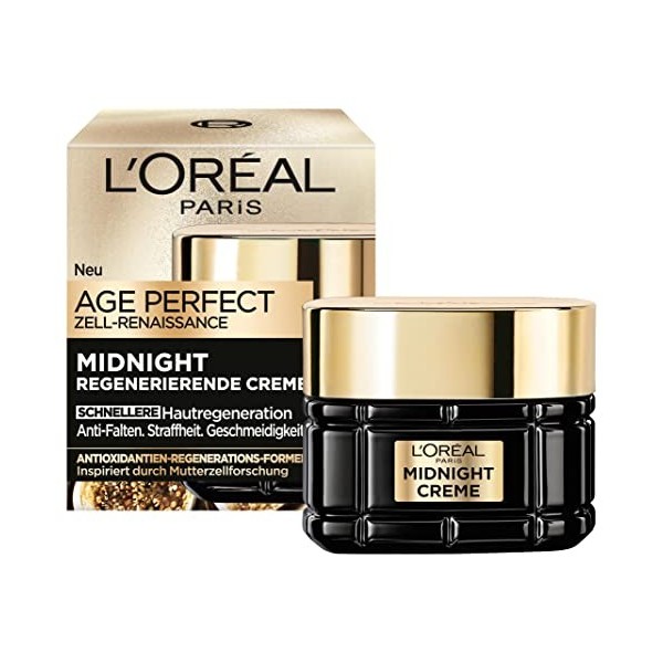 LOréal Paris Midnight Crème pour femme : régénère la peau pendant la nuit et protège pendant la journée avec une formule uni ...