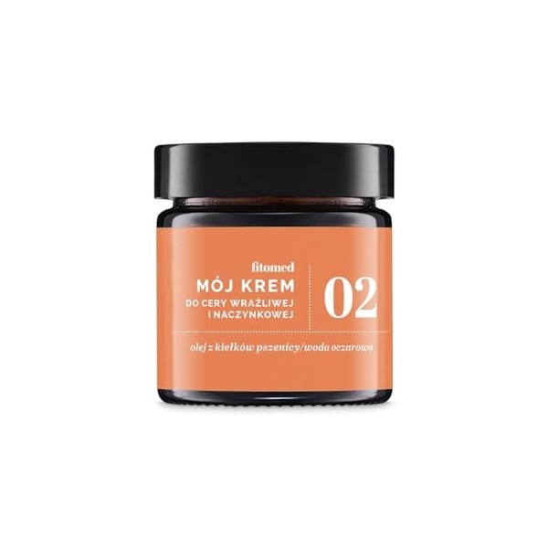 Fitomed Naturkosmetik Crème pour le visage pour peau vasculaire 55 g – Crème hydratante végétalienne pour le visage avec chât