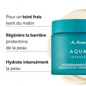 M. Asam AQUA INTENSE Crème Hydratante Visage Nuit 50ml - Acide Hyaluronique, Hydratation Intense, Skincare Régénérant, Soin