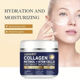 Crème au rétinol - Crème hydratante de jour et de nuit pour un soin raffermissant de la peau - Texture crémeuse - Légère et n