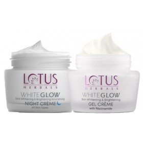 Lotus Herbals White Glow Skin Whitening & Brightening Nourishing Night Cream 60 g and Whitening & Brightening Gel Cream 60 g