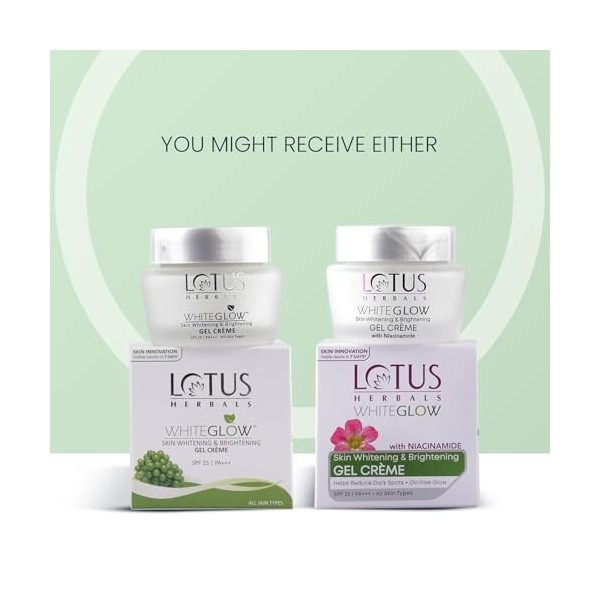Lotus Herbals White Glow Skin Whitening & Brightening Nourishing Night Cream 60 g and Whitening & Brightening Gel Cream 60 g